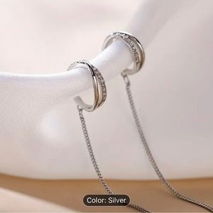 Zircon decor ear cuff earrings